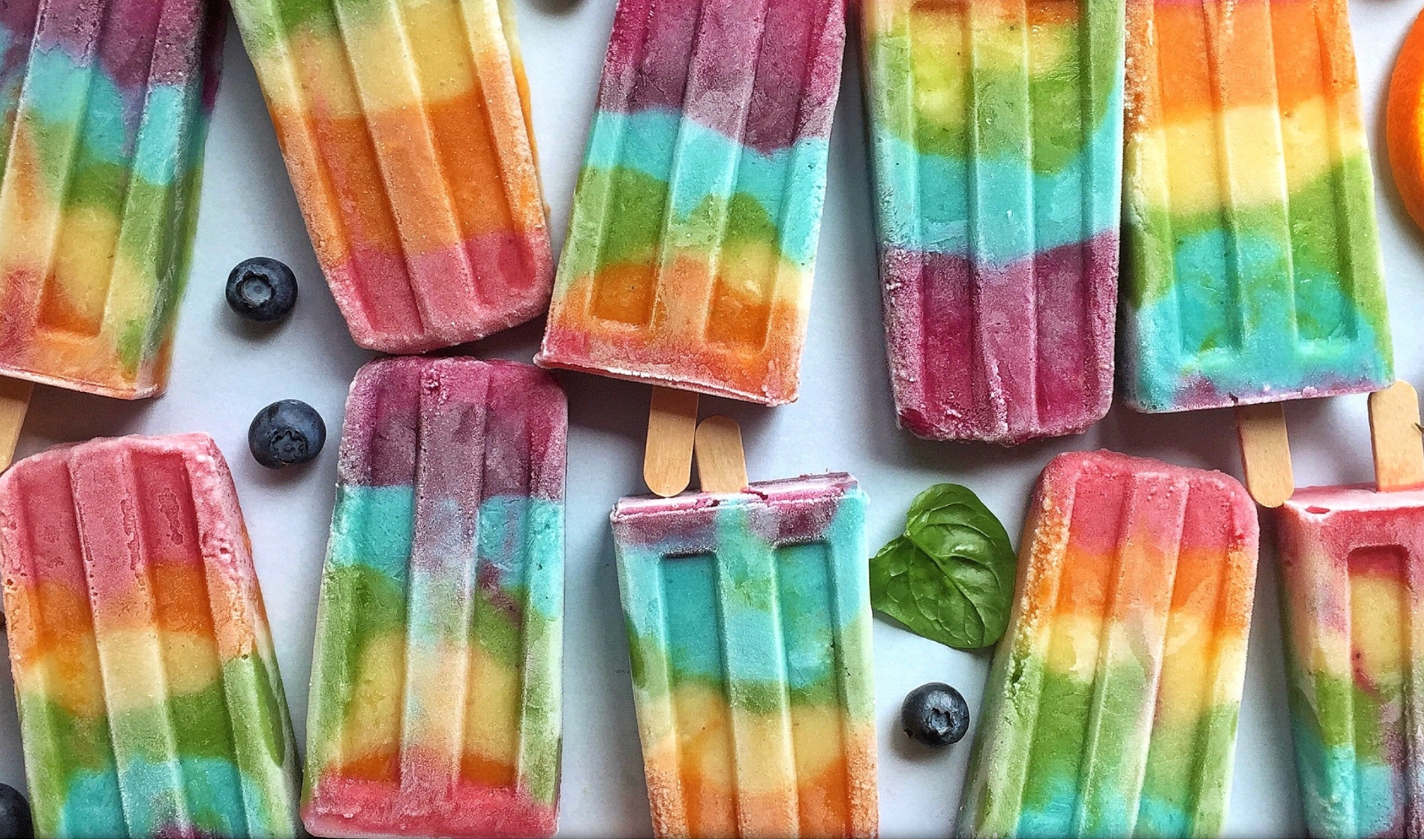 7 Layer Rainbow Smoothie Pops